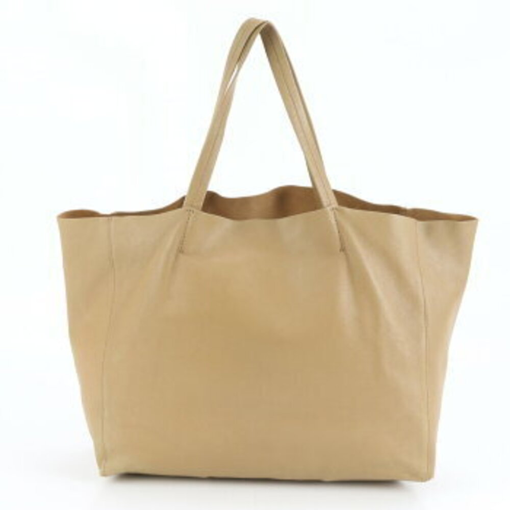 Celine Horizontal Cabas Leather Shoulder Bag Beige Tan RNE - Picture 3 of 9